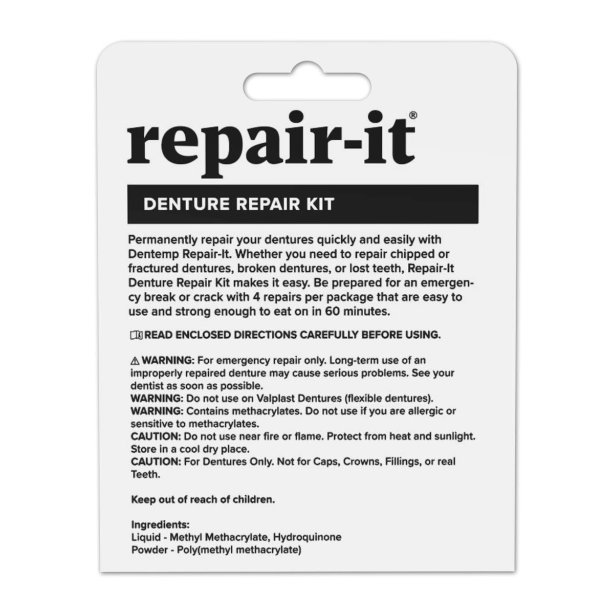 Denture Repair Kit - Fix Cracks and Loose Teeth | 4 Count