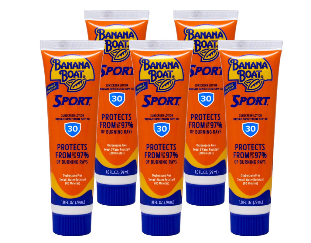 Water-Resistant SPF 30 Sunscreen Lotion for Active Outdoor Use - 5 Pack, 1 fl oz