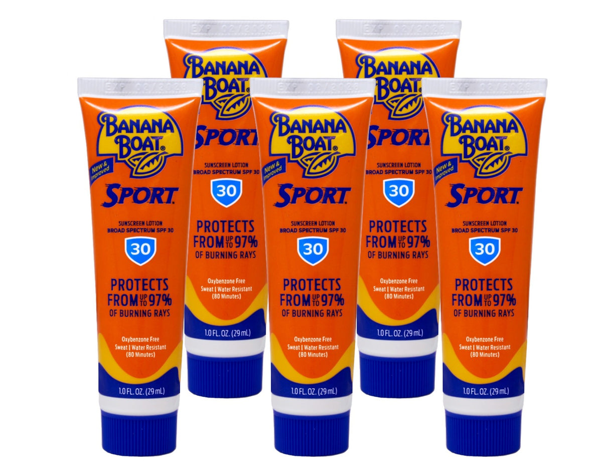 Water-Resistant SPF 30 Sunscreen Lotion for Active Outdoor Use - 5 Pack, 1 fl oz