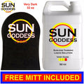 Very Dark Self Tanning Spray Solution 32 oz with Mitt & Gloves - Natural & Quick Dry