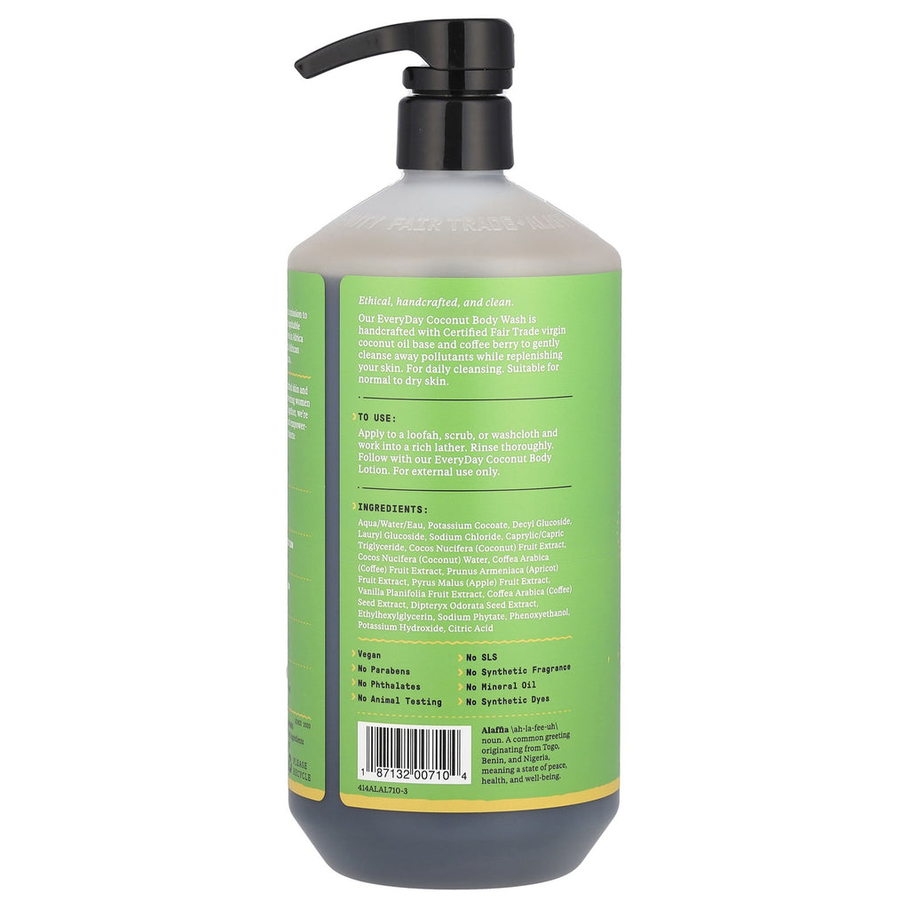 Natural Body Wash for Normal to Dry Skin - 32oz Coconut Cleanser