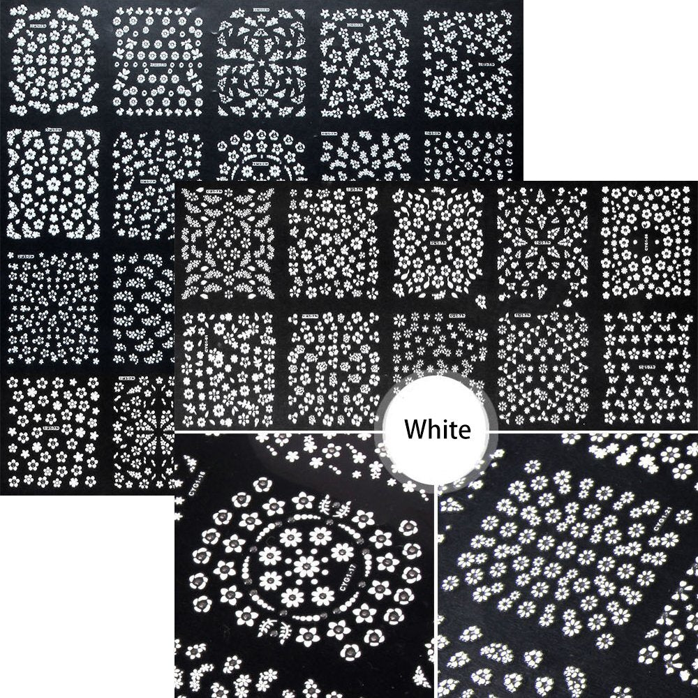 Flower Nail Stickers Kit 4500 Pieces 3D Multicolor Nail Art Decals for Manicure