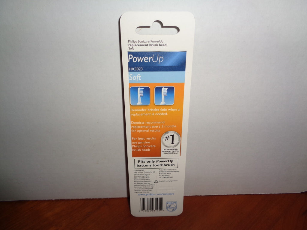 Philips Sonicare PowerUp Replacement Toothbrush Heads Soft 3 Pack