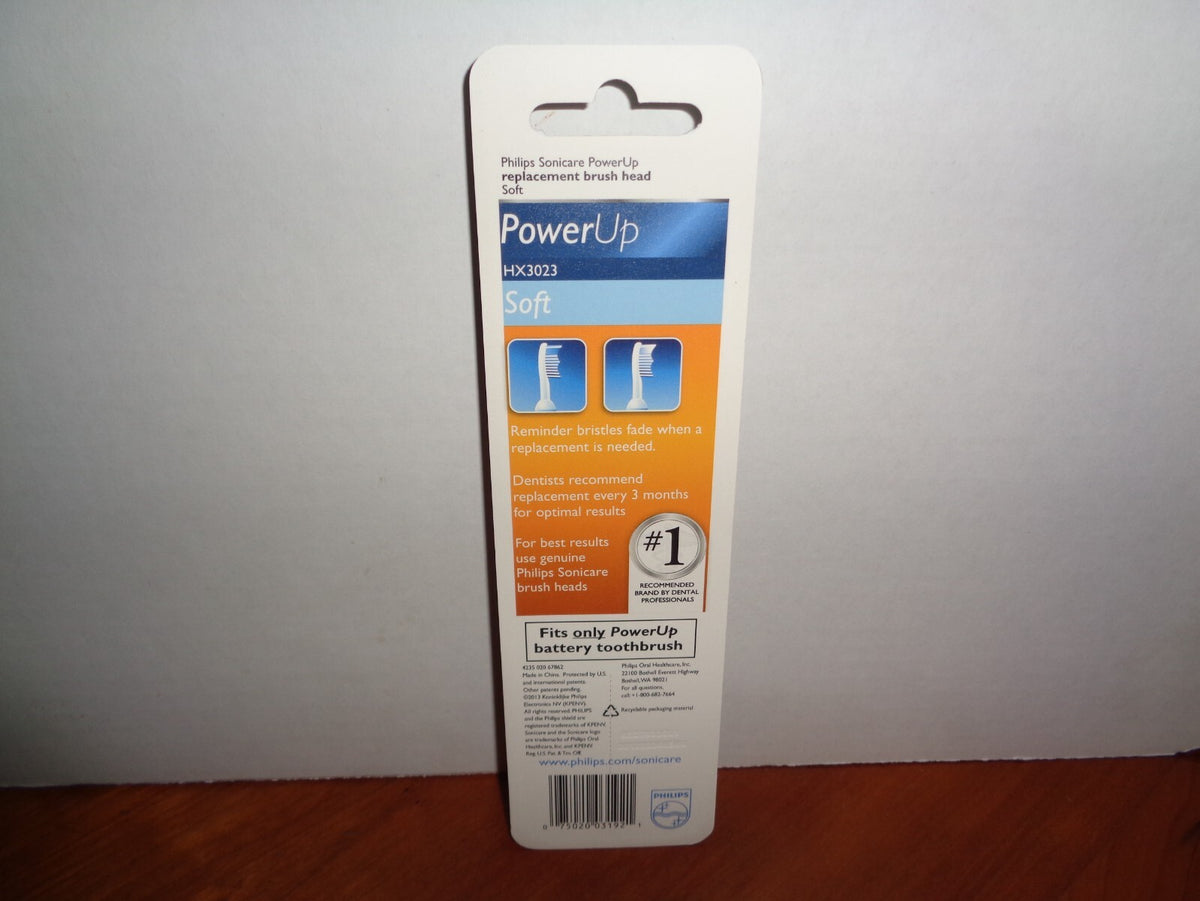 Philips Sonicare PowerUp Replacement Toothbrush Heads Soft 3 Pack