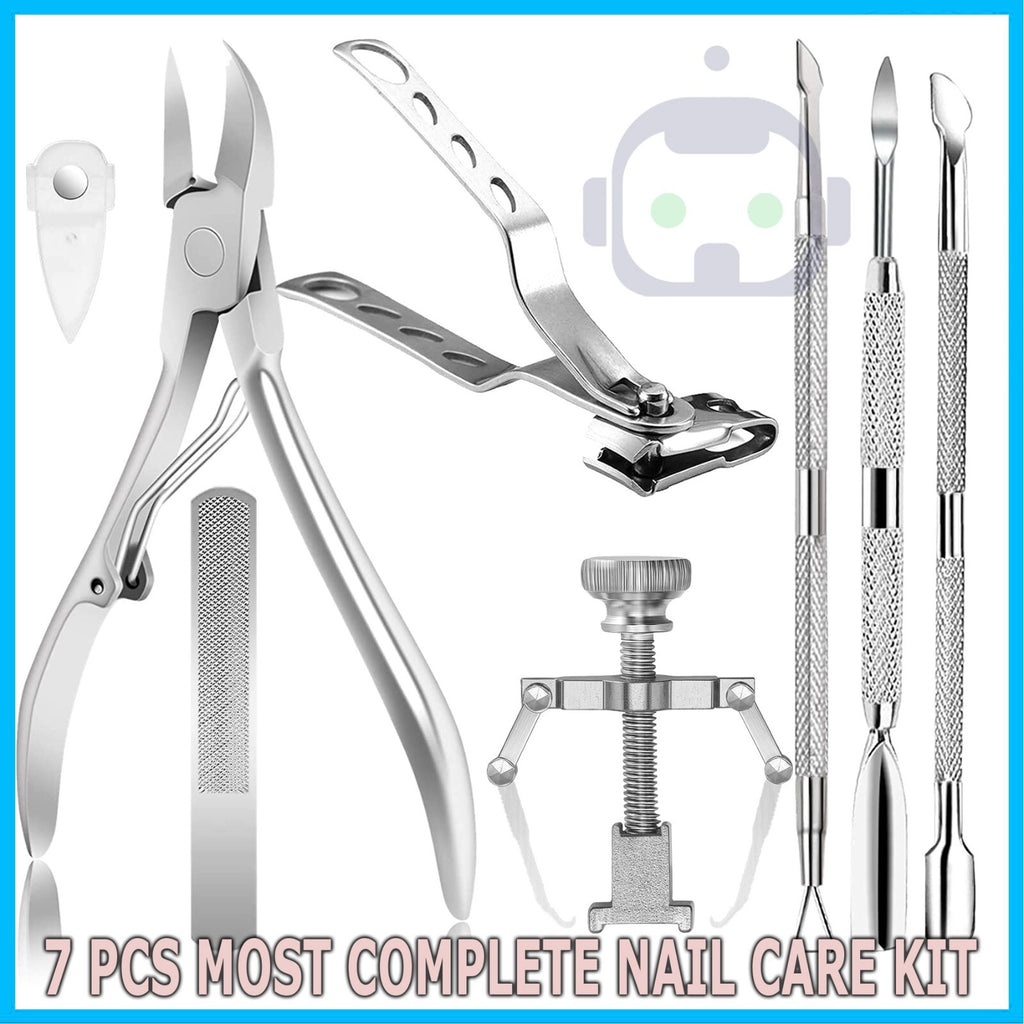 7-Piece Nail Clipper and Cuticle Care Set - Manicure Pedicure Tools