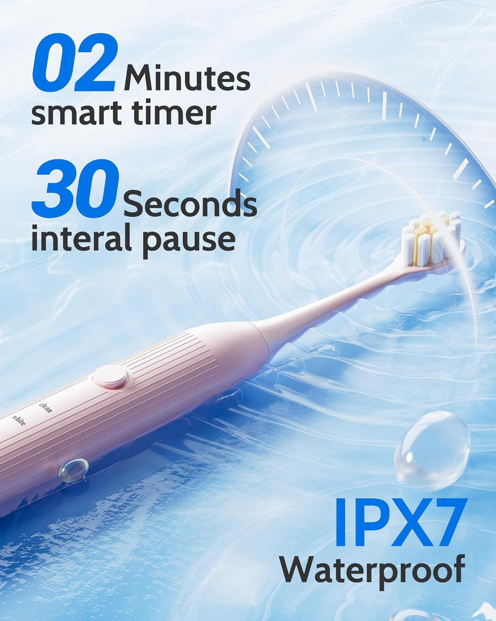 Electric Toothbrush Set with 12 Replacement Heads, 5 Modes, 2 Pack