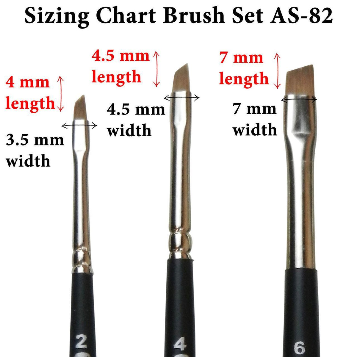 Kolinsky Sable Angle Shader Brush Set - 3 Premium Paint Brushes