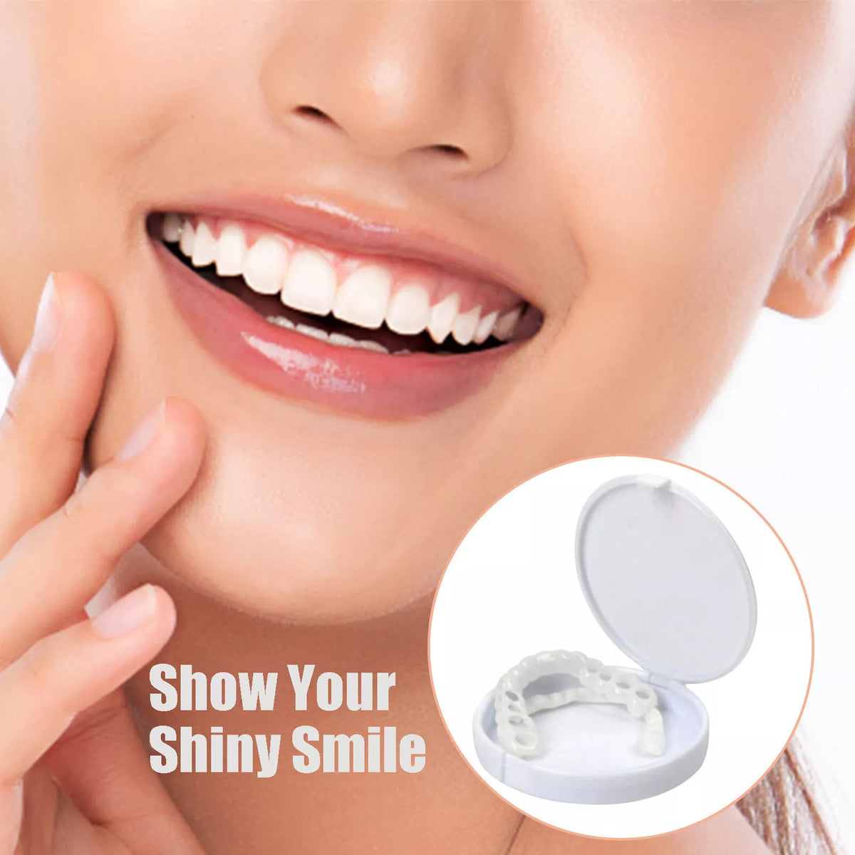 Snap-On Upper and Lower Dental Veneers Set for Adults - Reusable Teeth Covers