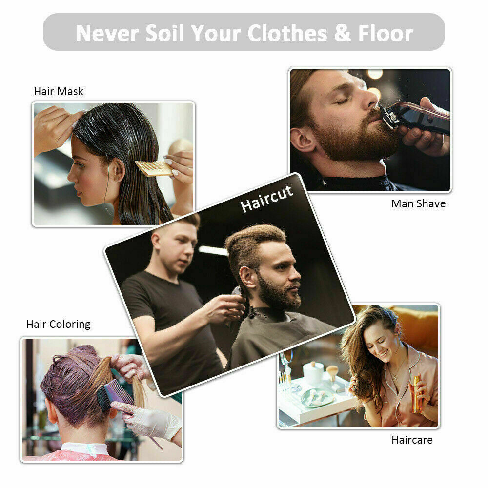 Adult Hair Cutting Cape with Transparent Window and Adjustable Clips - Salon Barber Gown