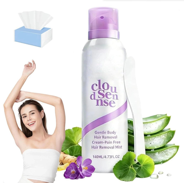 Gentle Hair Removal Mousse Spray with Aloe and Hyaluronic Acid - 140ML