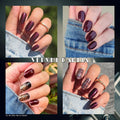 Velvet Dahlia Burgundy Wine Shimmer Nail Polish Strips - Easy Peel & Apply