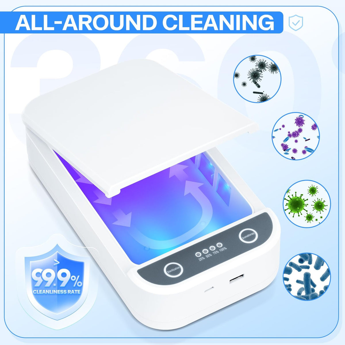 Portable Blue Light Nail Tool Sterilizer USB UV Sanitizer for Manicure Tools