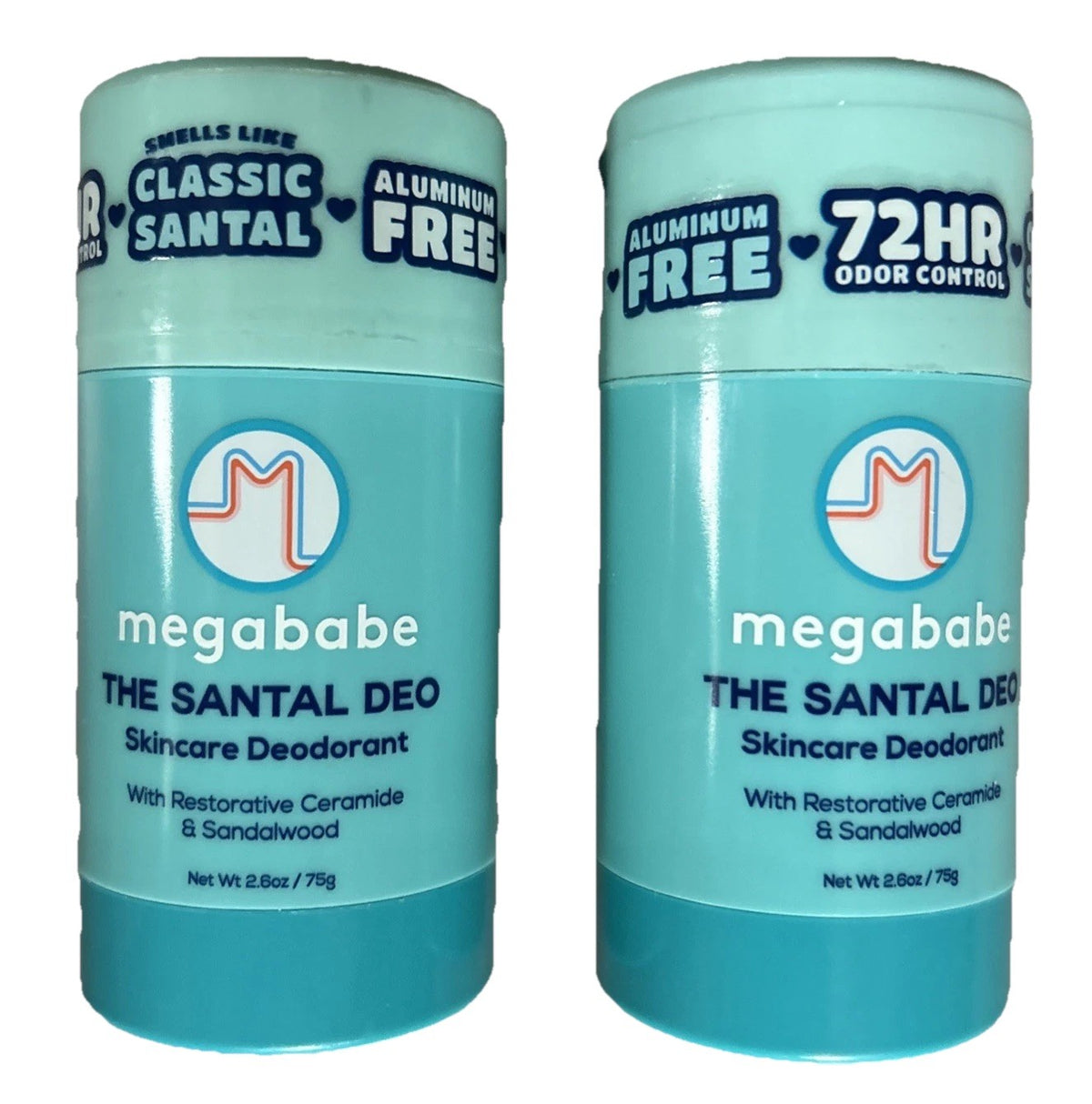 2-Pack Megababe Santal Deodorant - 72 Hour Odor Protection, 2.6oz