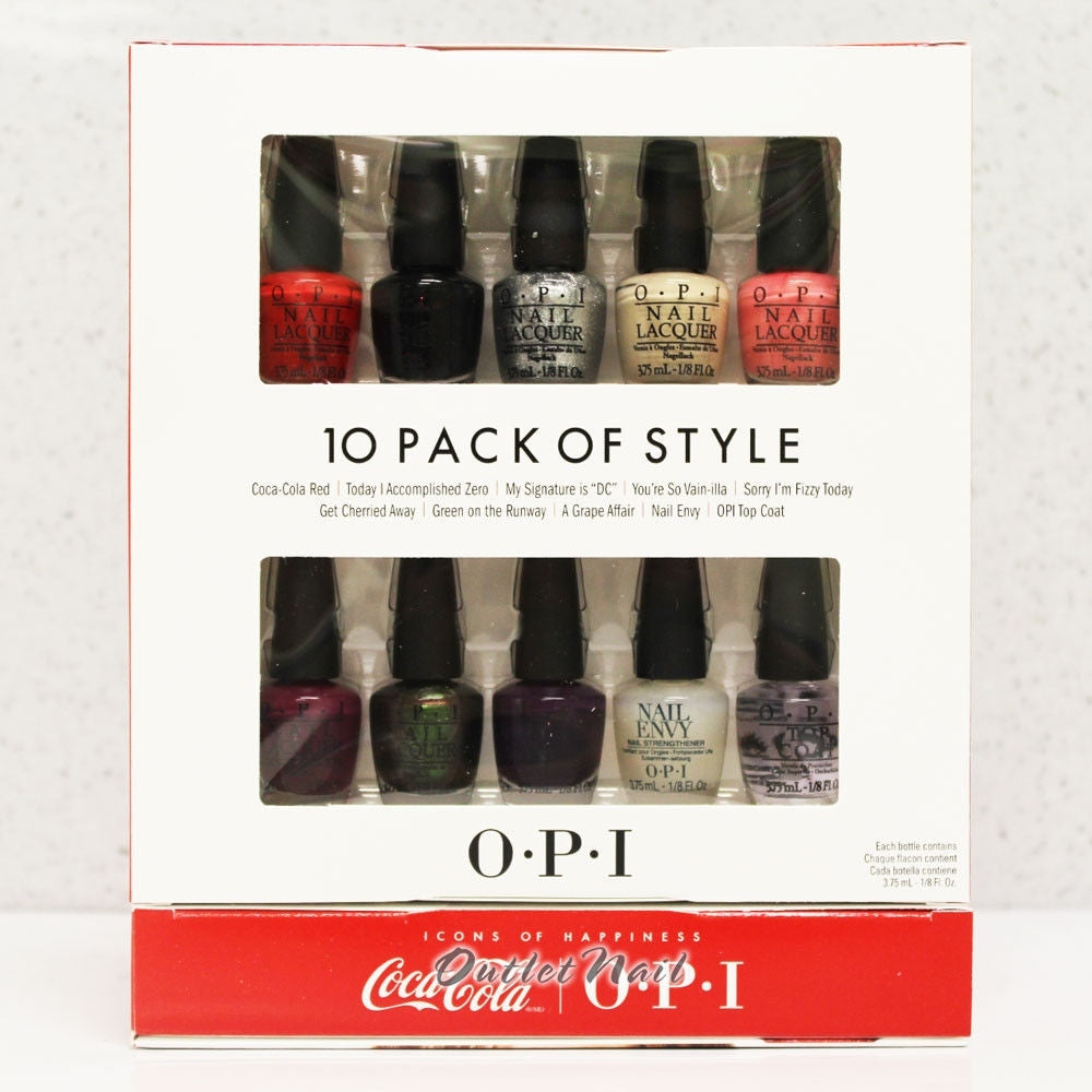 OPI Coca-Cola Mini Nail Polish Set - 10 Shades in 3.75mL Bottles