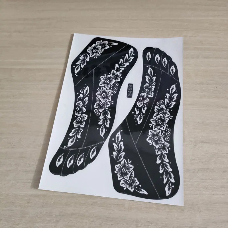 Reusable Foot Henna Stencil Template for Women Body Art Mehndi