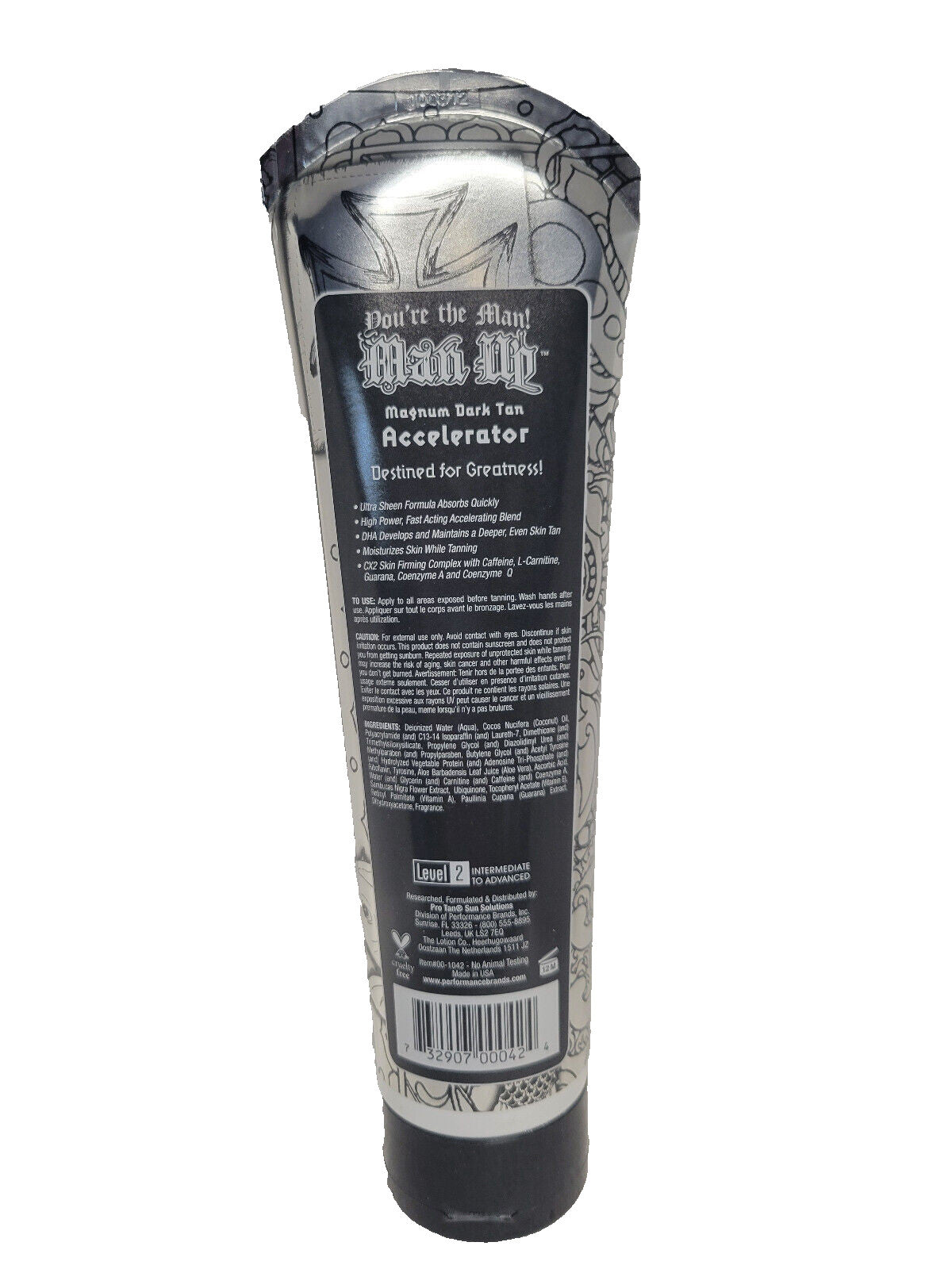 Dark Tanning Bed Lotion for Men - Pro Tan Man Up Magnum Accelerator & Clear Bronzer