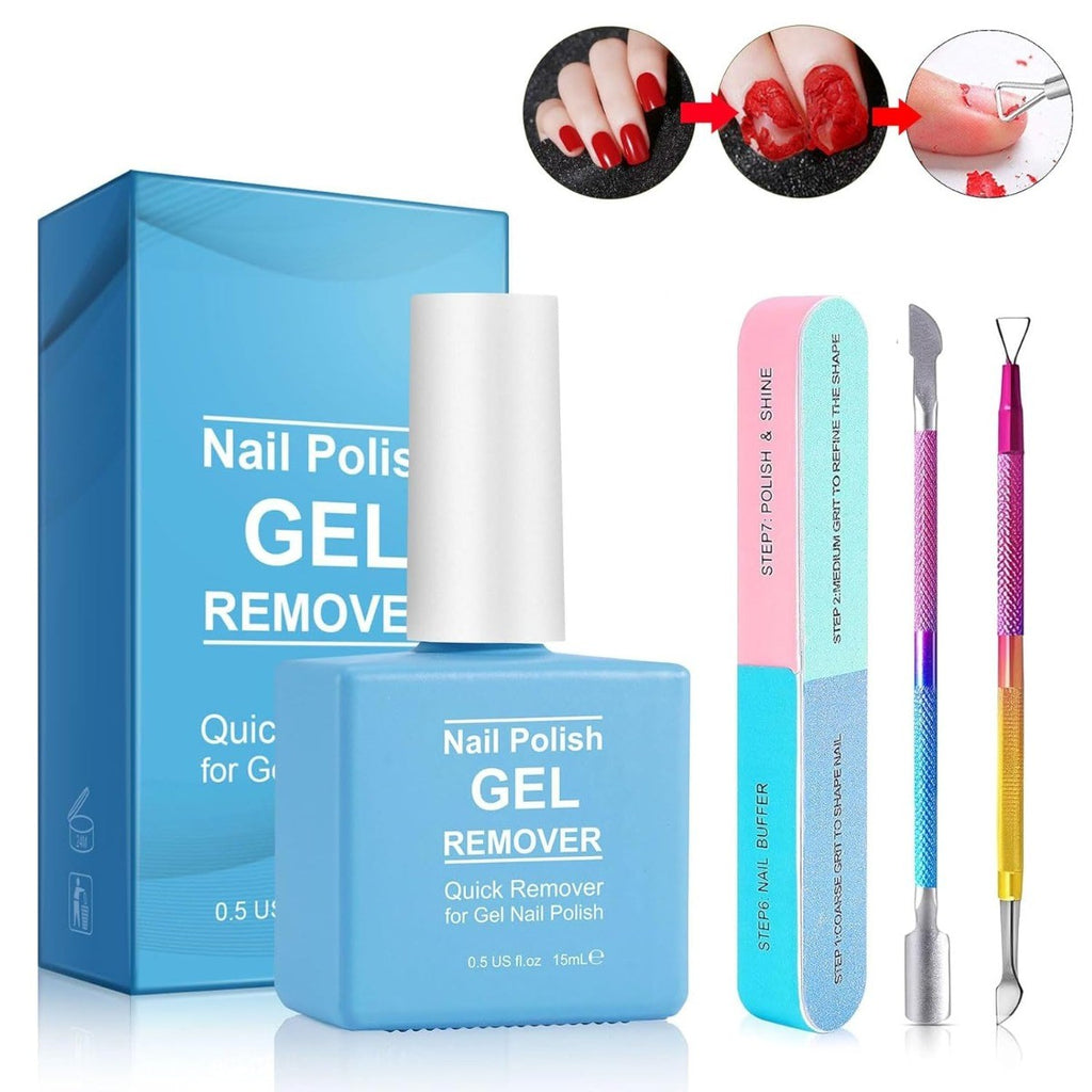 Gel Nail Polish Remover Kit - Fast & Gentle Soak Off in 3-5 Minutes