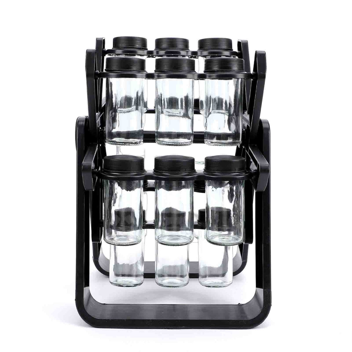 18 Jar Rotating Spice Rack Organizer with Labels and Funnel - Kitchen Counter Storage