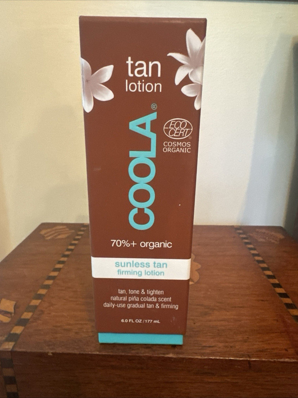 Organic Sunless Tanning Lotion with Firming and Pina Colada Scent - 177ml Vegan Self Tanner