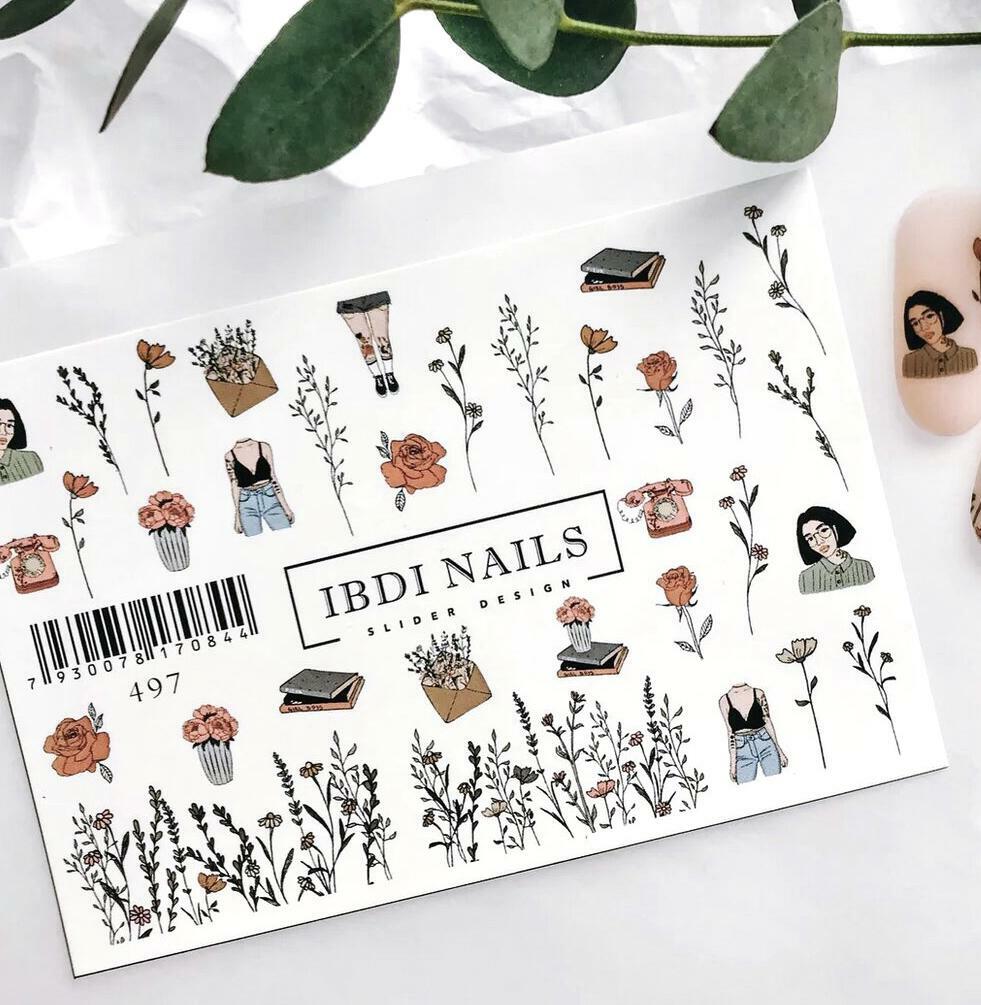 Flower and Fashion Nail Decals - Water Slide Sliders for Manicures