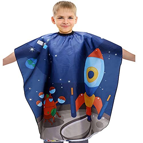 Kids Waterproof Haircut Cape Cloth Gown for Salon & Barbershops
