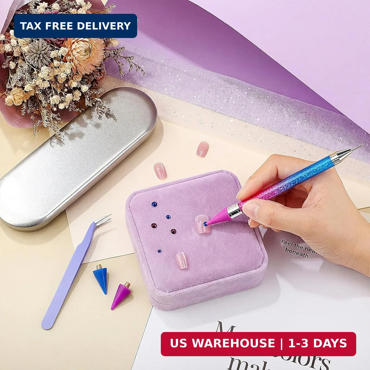 Rhinestone Picker Tool Set for Nail Art and Crafting - Dual Head Wax Pen