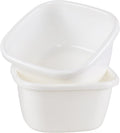 Large Deep Square Plastic Wash Basin - 18 Quart Multipurpose Dishpan, Pack of 2