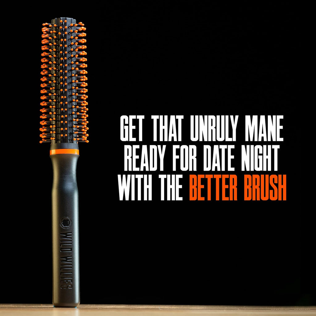 Wild Willies Round Beard Brush with Bristle - Grooming & Taming Tool for Men