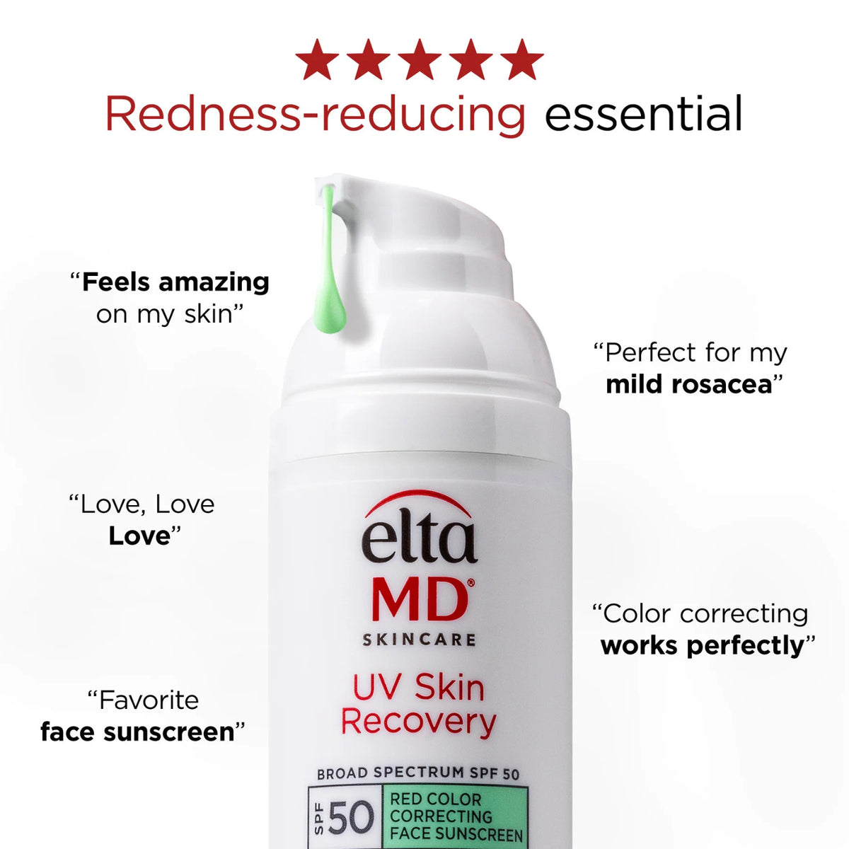 Elta MD UV Skin Recovery Red Correcting SPF 50 Green Tint 1.7oz
