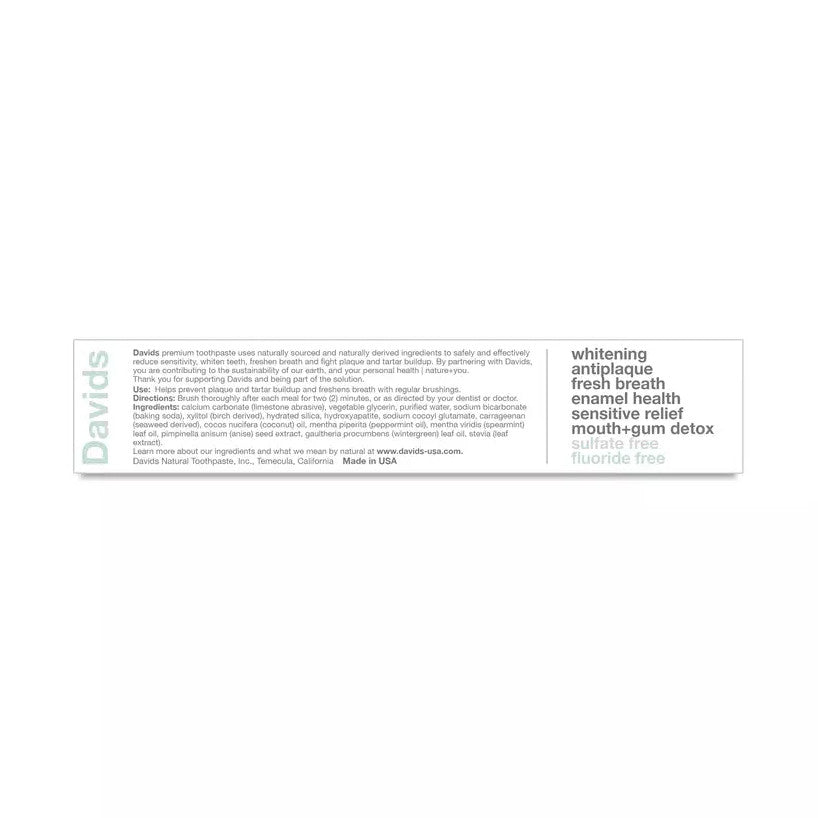 Sensitive & Whitening Toothpaste 4oz Pack - Natural Peppermint, Fluoride-Free, Remineralizes Teeth