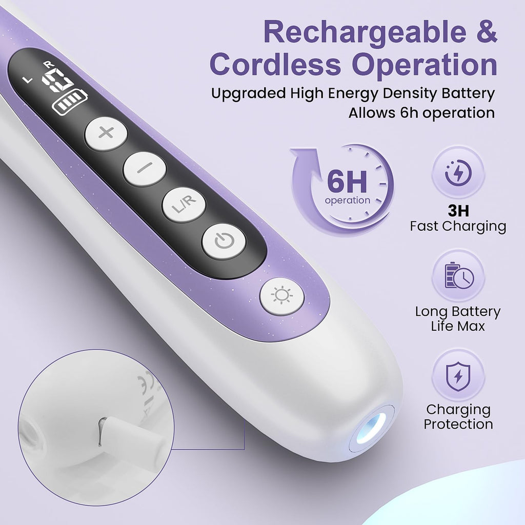 Cordless Electric Nail Drill Kit for Manicure Pedicure Thick Toenails 10-Speed