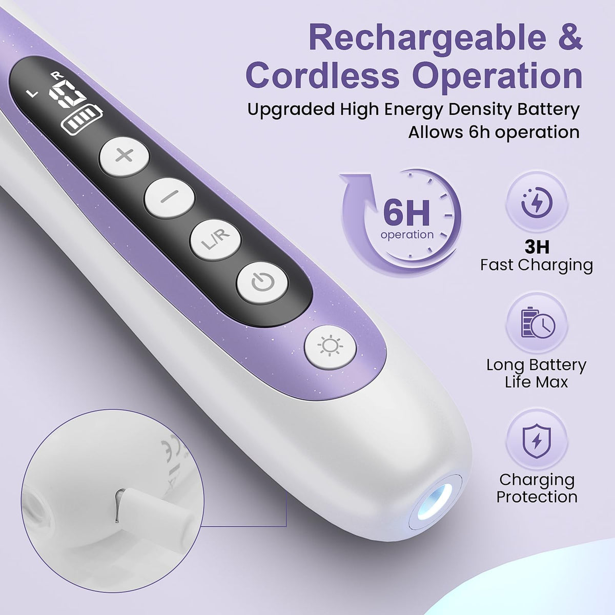 Cordless Electric Nail Drill Kit for Manicure Pedicure Thick Toenails 10-Speed