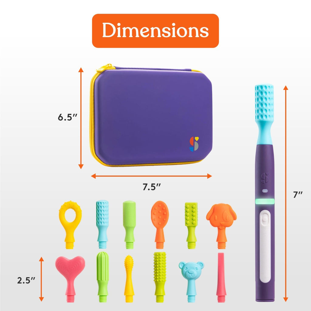 Oral Motor Stimulation Kit with 12 Textured Heads for Sensory and Speech Support