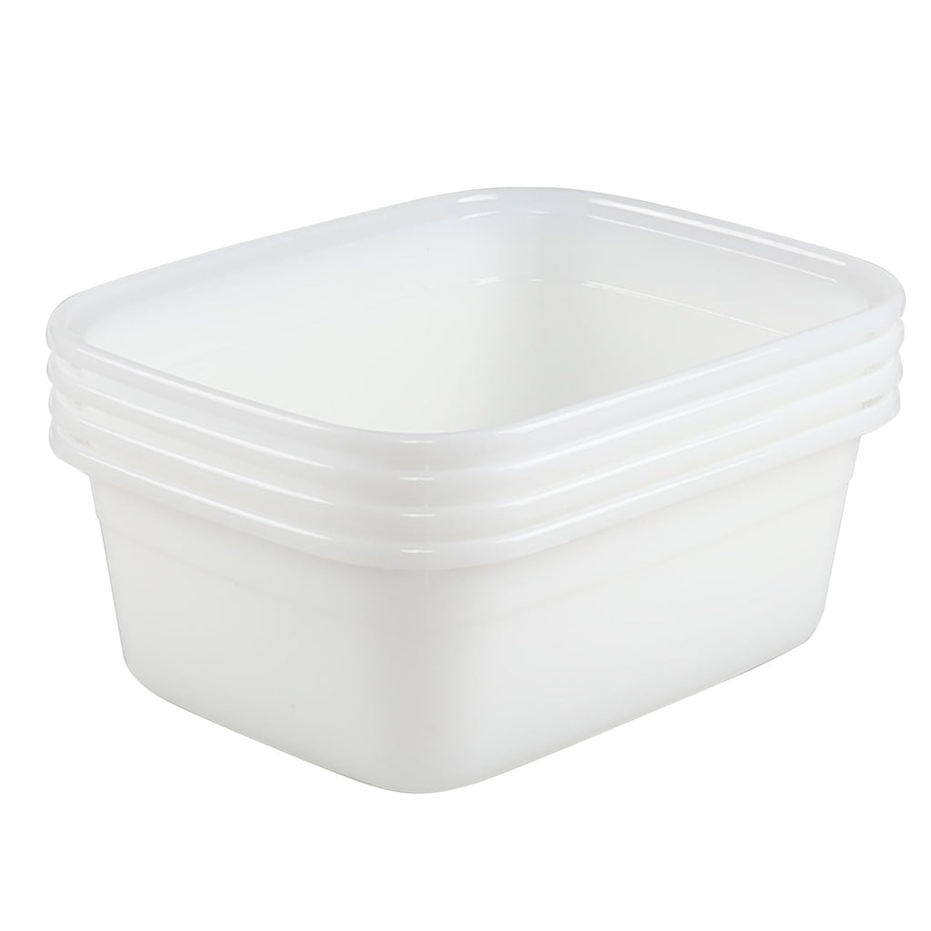 16 Quart Plastic Wash Basin Dish Pan - 3 Pack Kitchen Sink Tubs