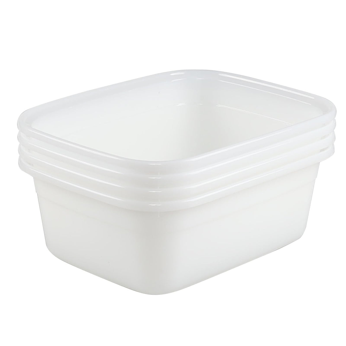 16 Quart Plastic Wash Basin Dish Pan - 3 Pack Kitchen Sink Tubs