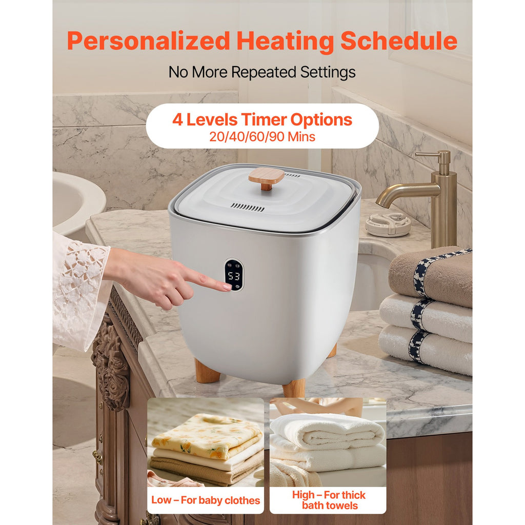 25L Towel Warmer Bucket with LED Timer & Temperature Control - Gray