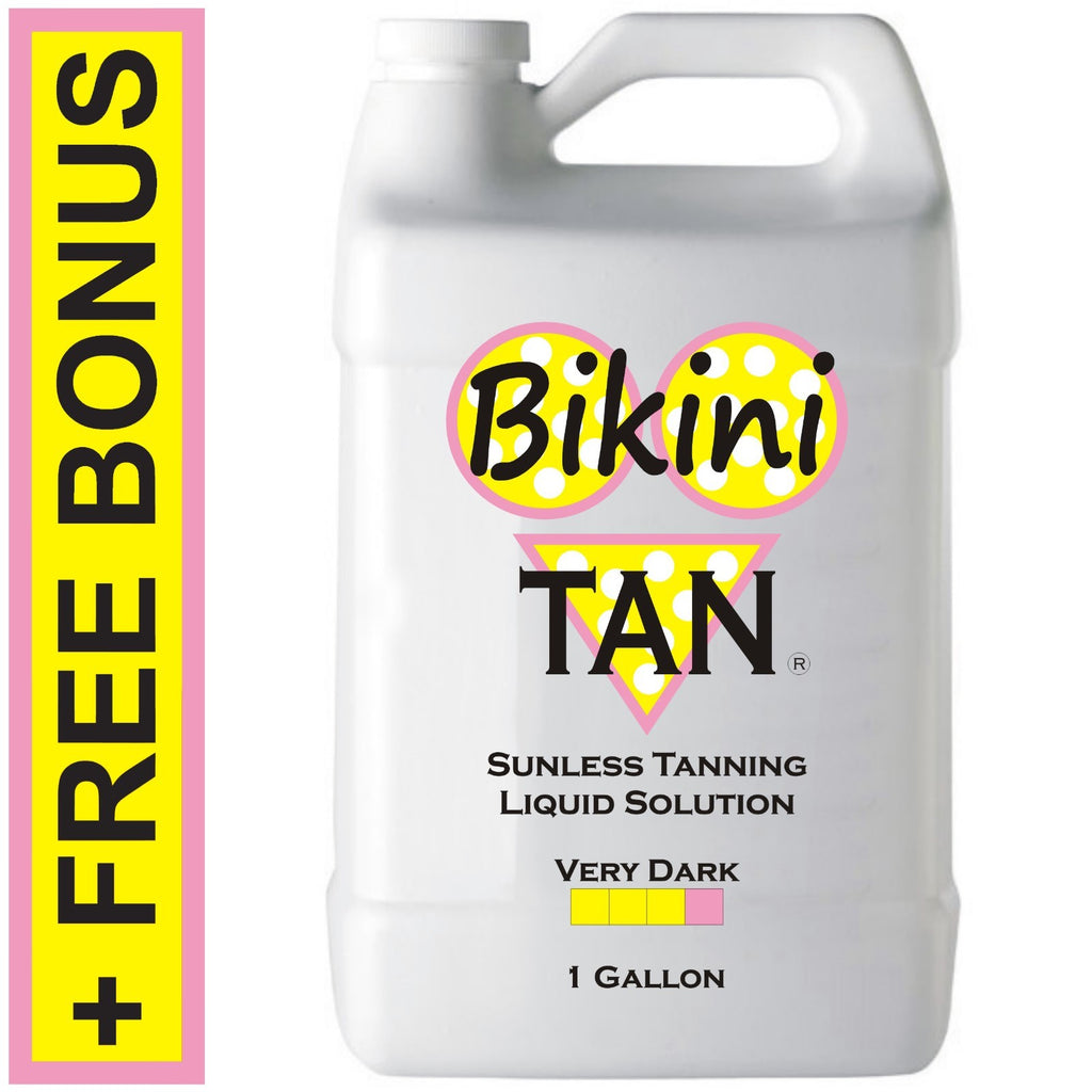 Very Dark Spray Tanning Solution - 1 Gallon Sunless Self Tanner with Applicator Mitt & Gloves