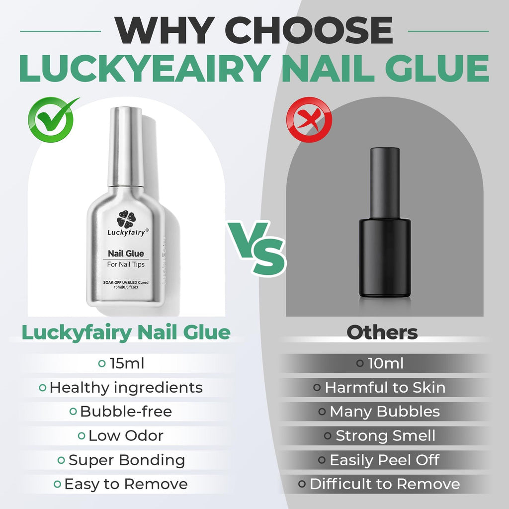 Super Strong Clear Nail Glue Gel 15ml for Nail Tips & Extensions