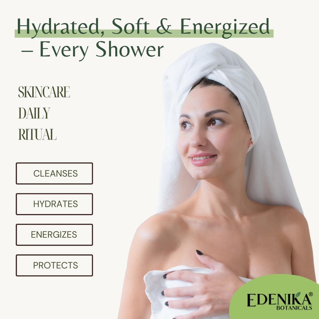 Edenika Lemongrass Body Wash with Vitamin E, Moisturizing Shower Gel 16 oz