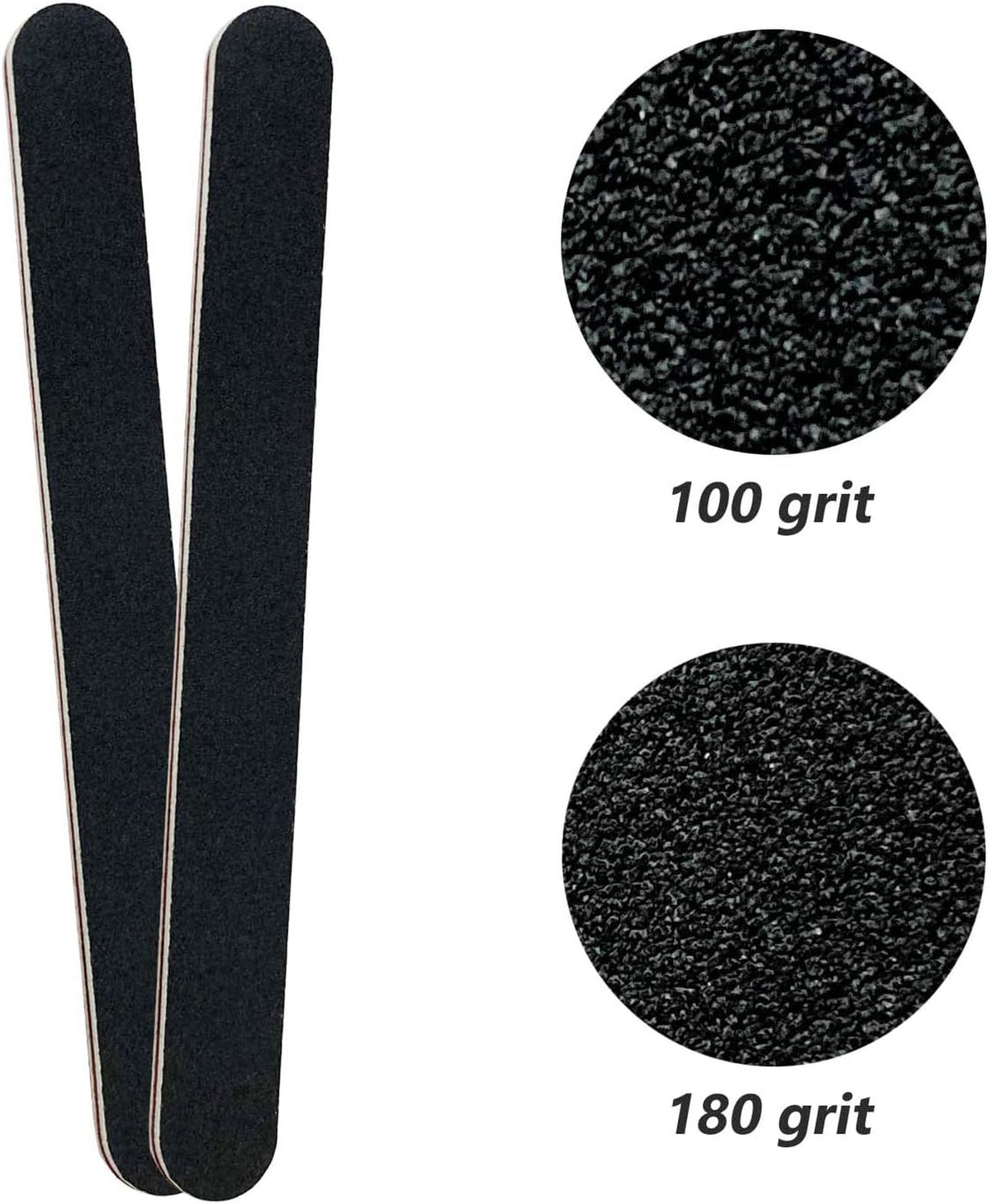 20 Pack Nail Files 100/180 Grit Emery Boards for Acrylic & Natural Nails