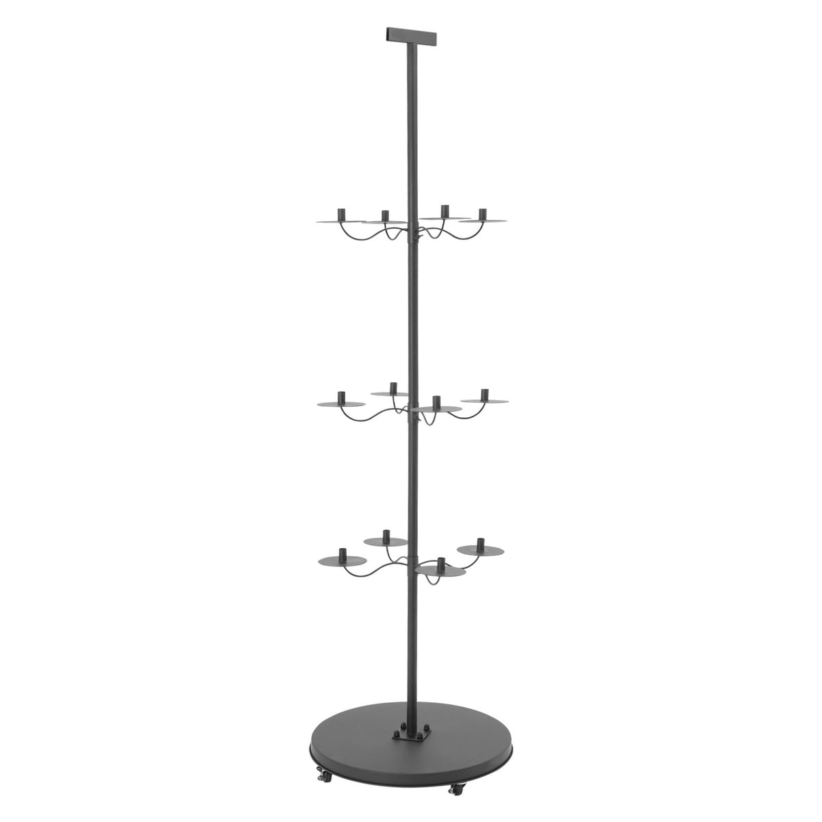 12 Head Wig Display Rack Adjustable Stand with Lockable Wheels