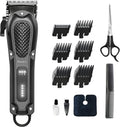 Cordless Hair Clippers for Men Barber Grooming Kit with Adjustable Gears