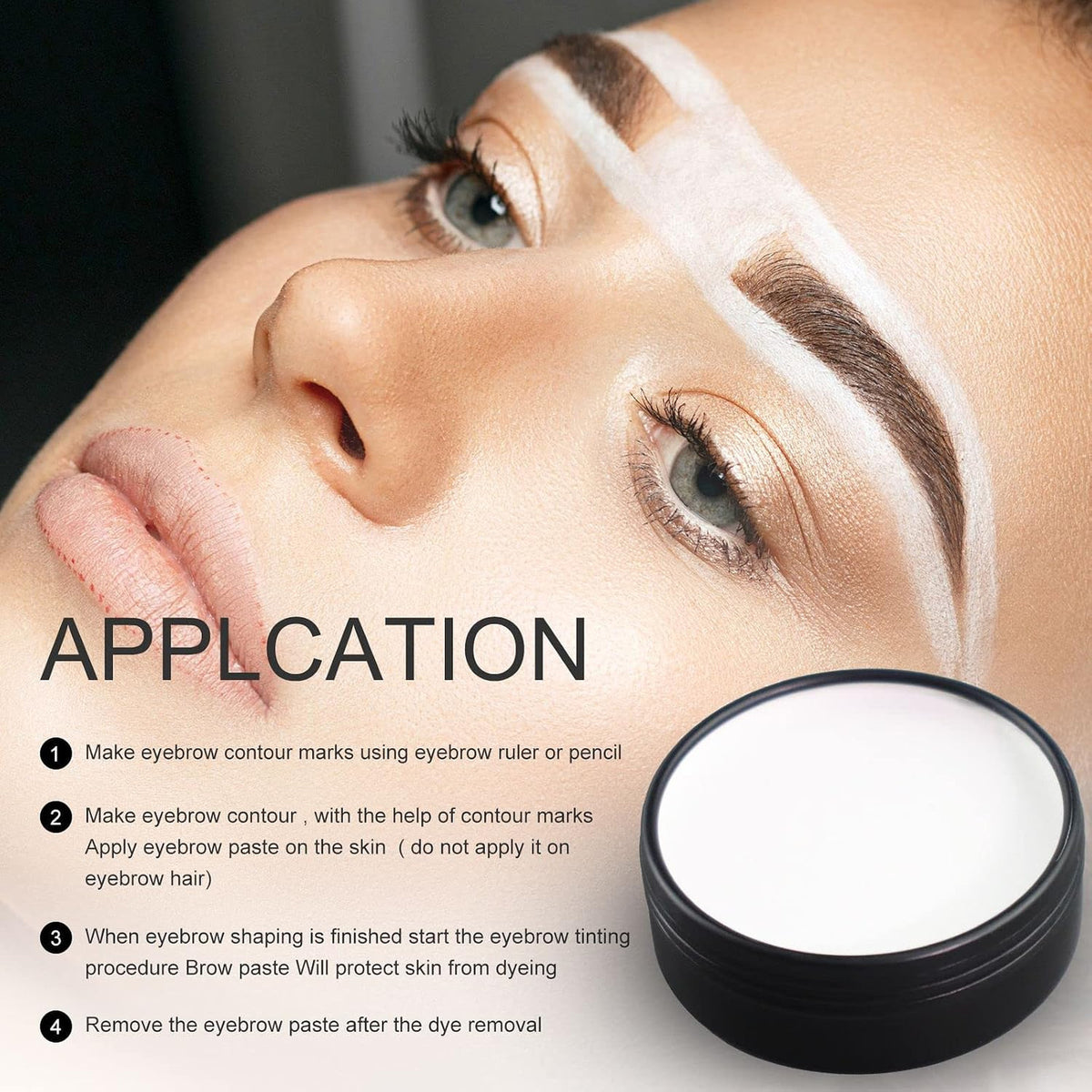 Microblading Eyebrow Mapping Kit with 30m White Mapping String & 20g White Brow Paste