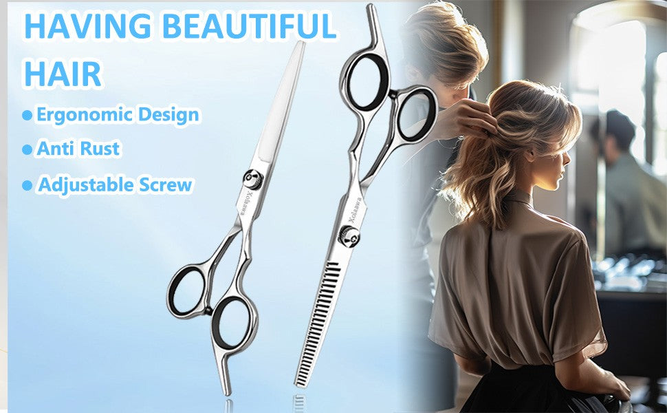 Hair Cutting Scissors Thinning Shears Kit for Hairdressing & Grooming
