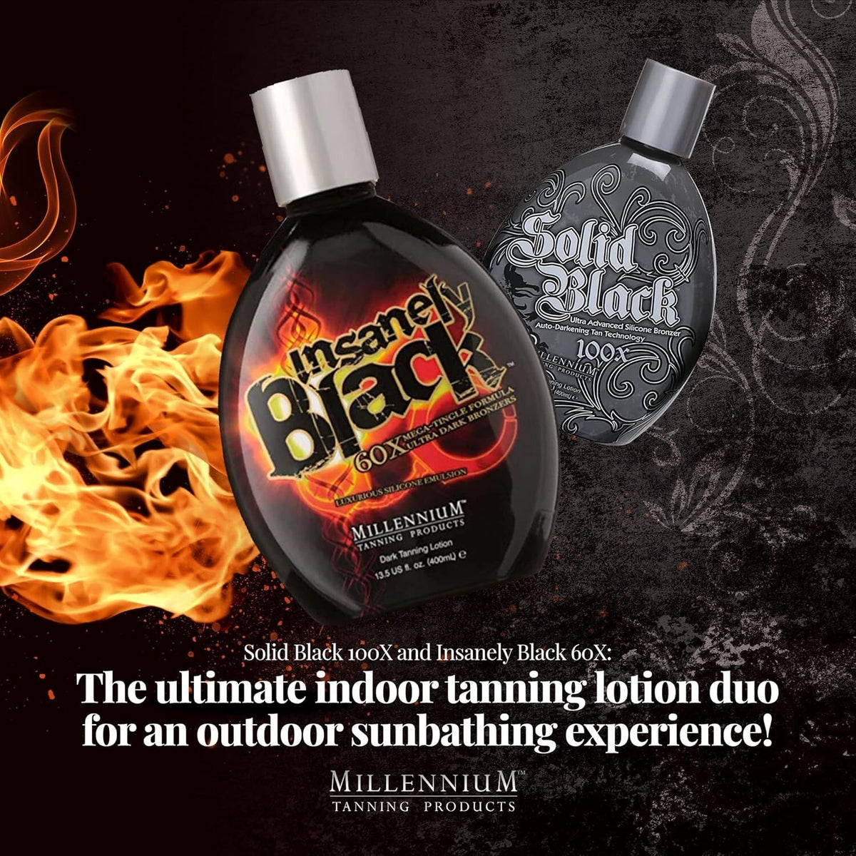 Indoor Tanning Bed Lotion - Solid Black & Insanely Black Mega Tingle Set