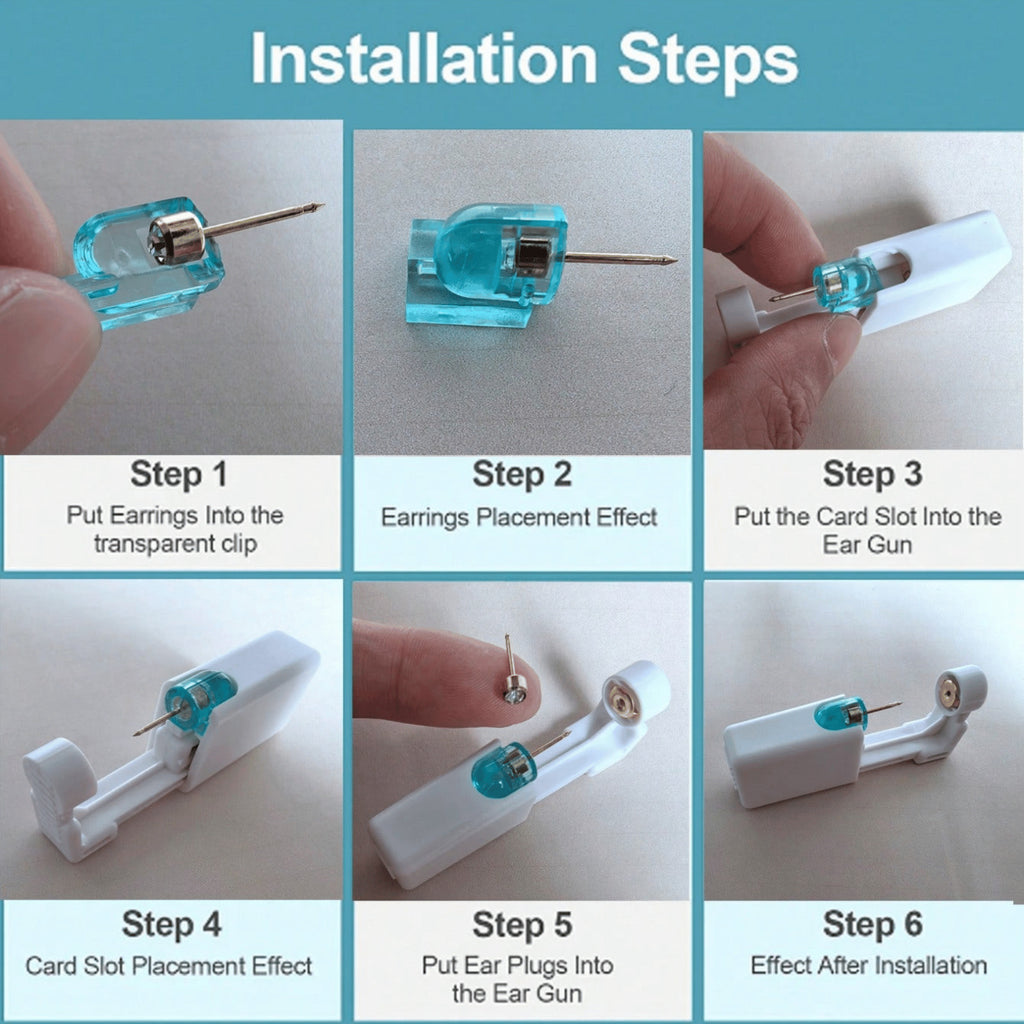 Disposable Ear Piercing Gun Kit – Self-Piercing Kit for Women & Girls
