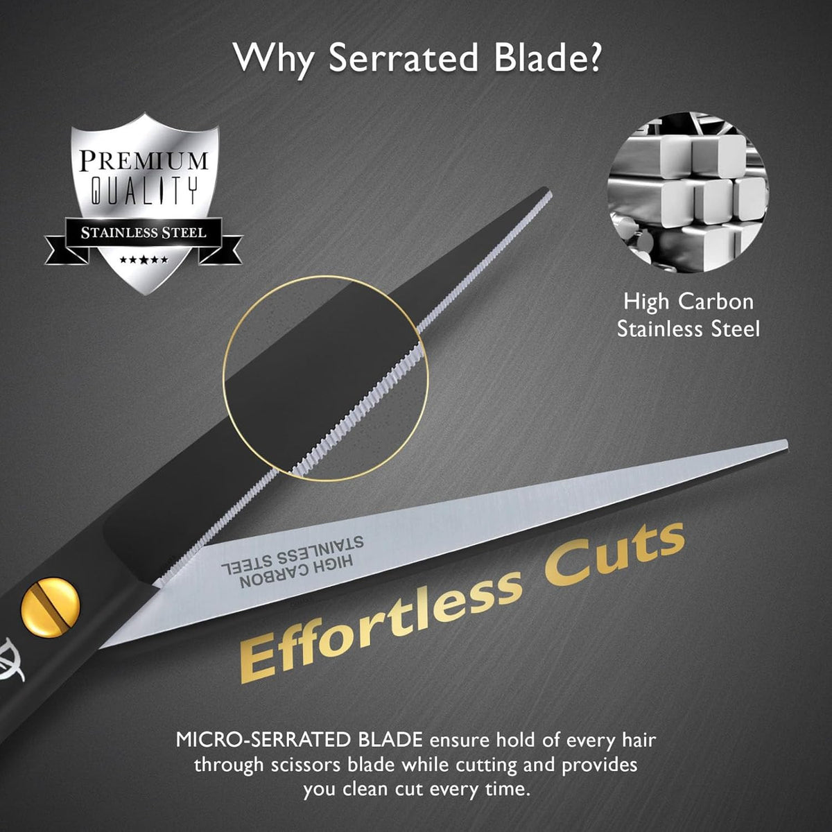 Professional Beard Scissors for Men with Mustache Comb & Grooming Kit