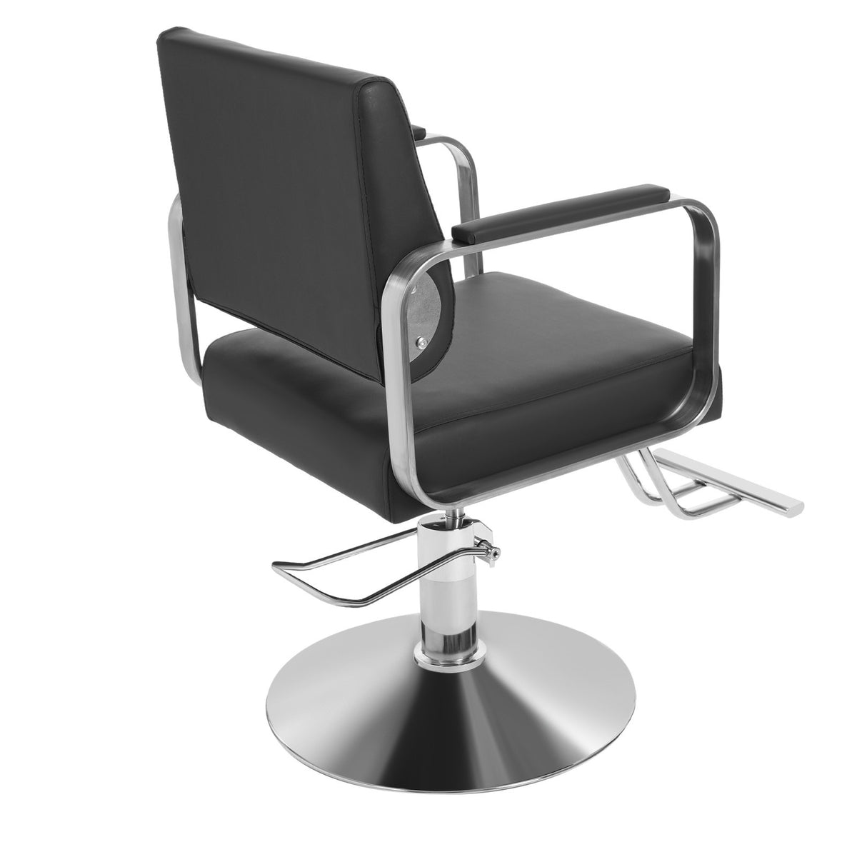 Rotatable Barber Chair Salon Chair with Carbon Steel Frame Black