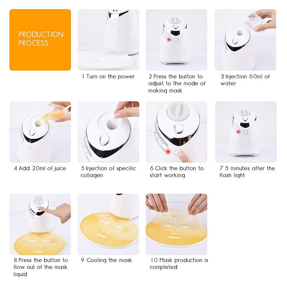 Automatic DIY Face Mask Maker Machine for Custom Skincare, White