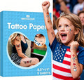 Printable Temporary Tattoo Paper for Laser Printers, 8.5 x 11 in, White - 5 Sets